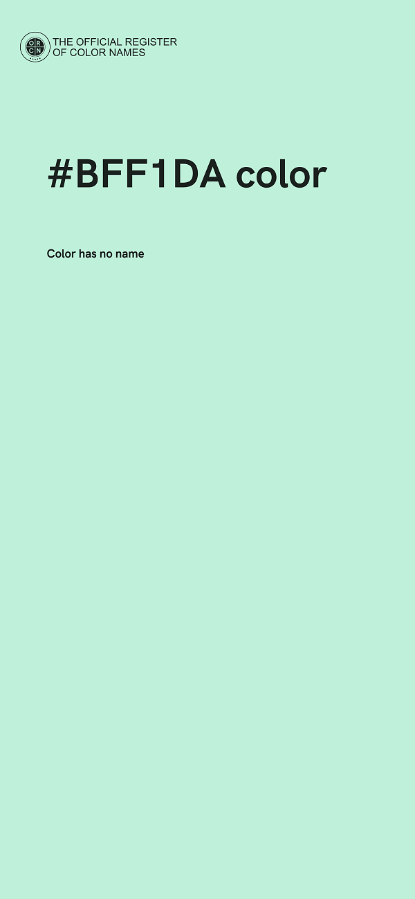 #BFF1DA color image