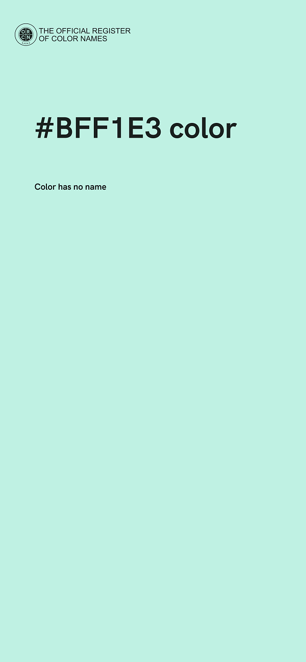 #BFF1E3 color image