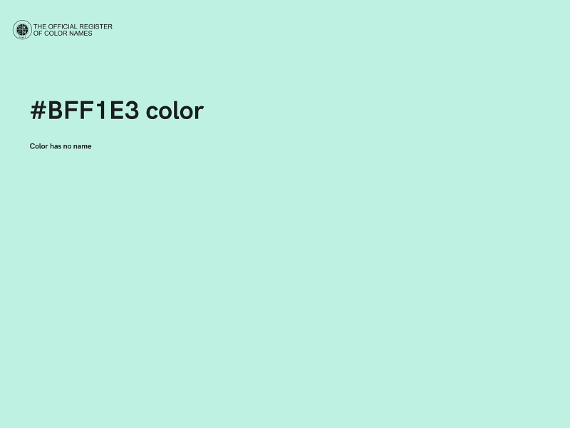 #BFF1E3 color image