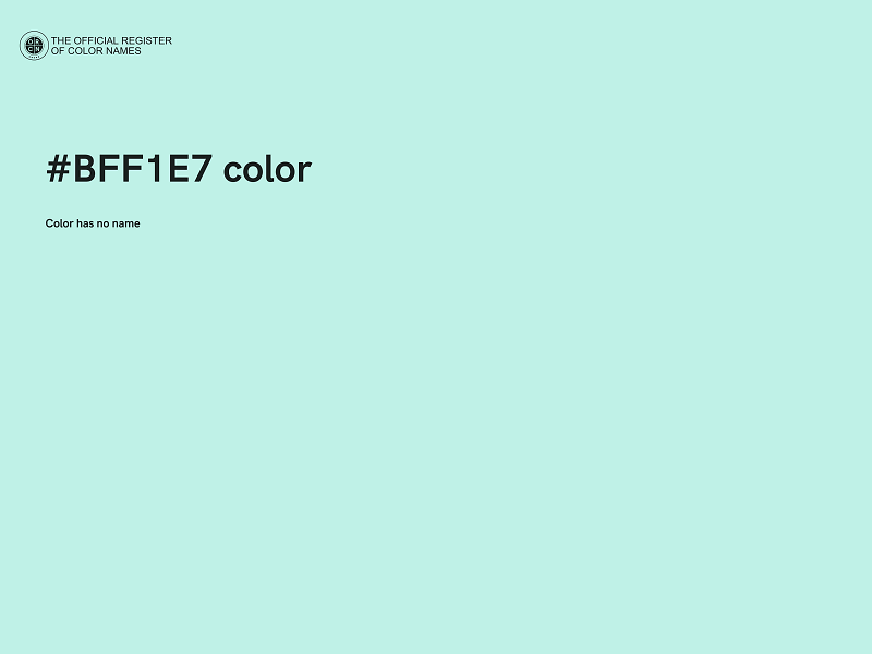 #BFF1E7 color image