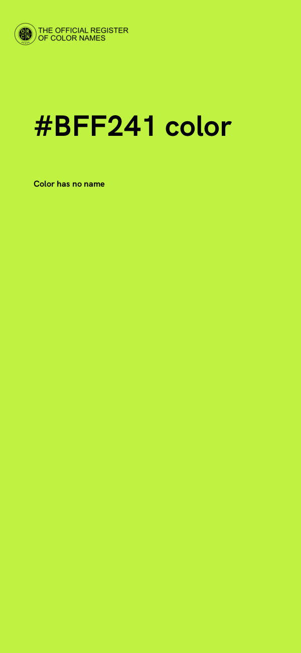 #BFF241 color image