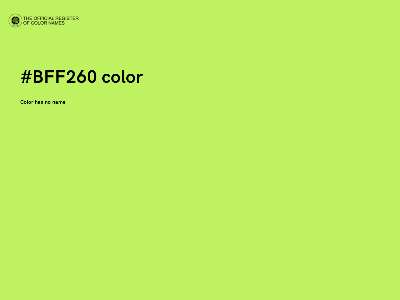 #BFF260 color image