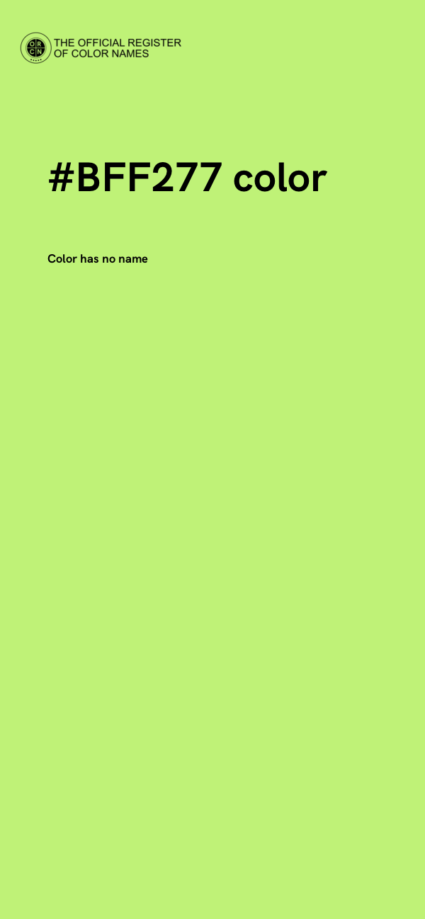 #BFF277 color image