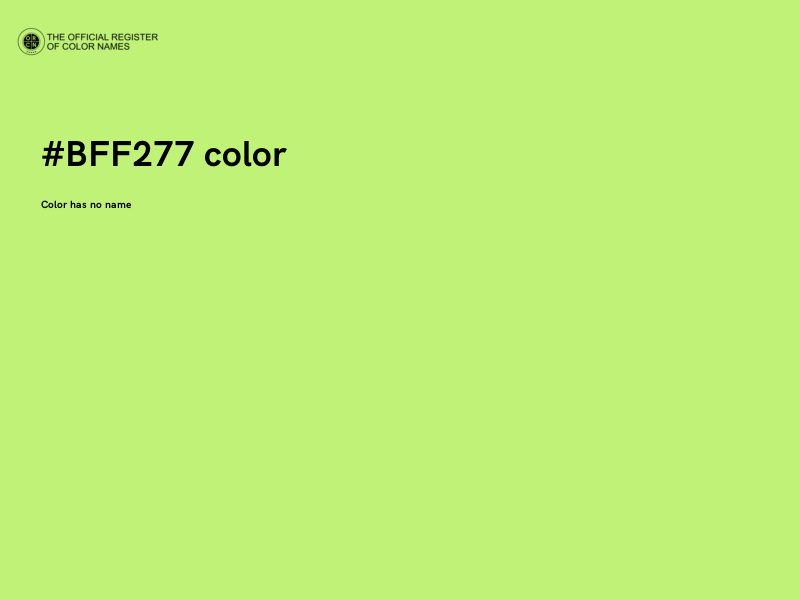 #BFF277 color image
