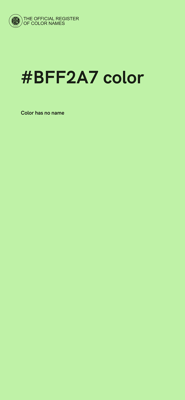 #BFF2A7 color image