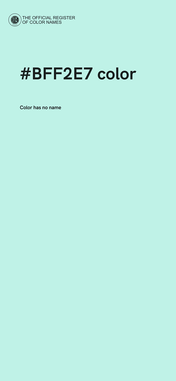 #BFF2E7 color image