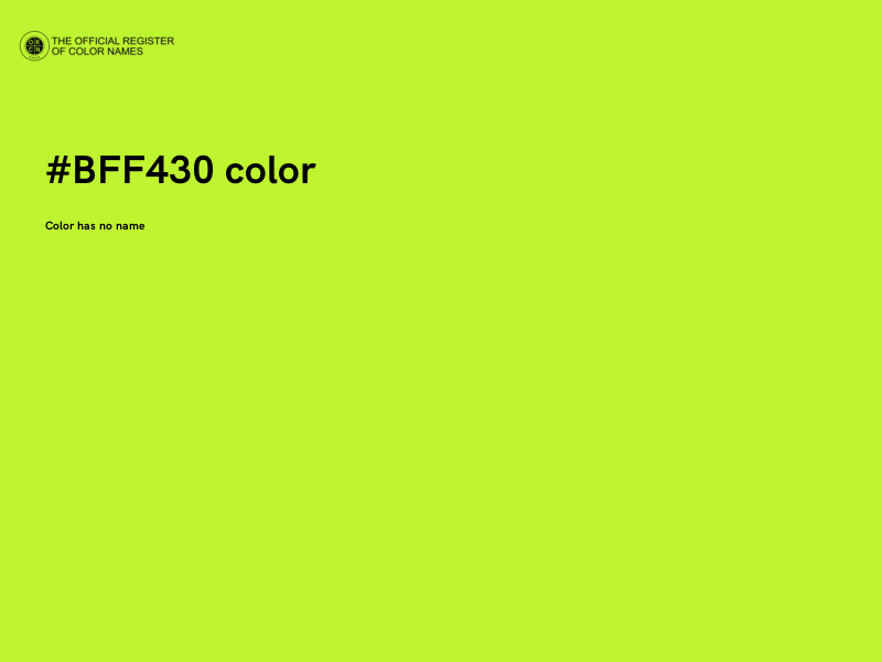 #BFF430 color image