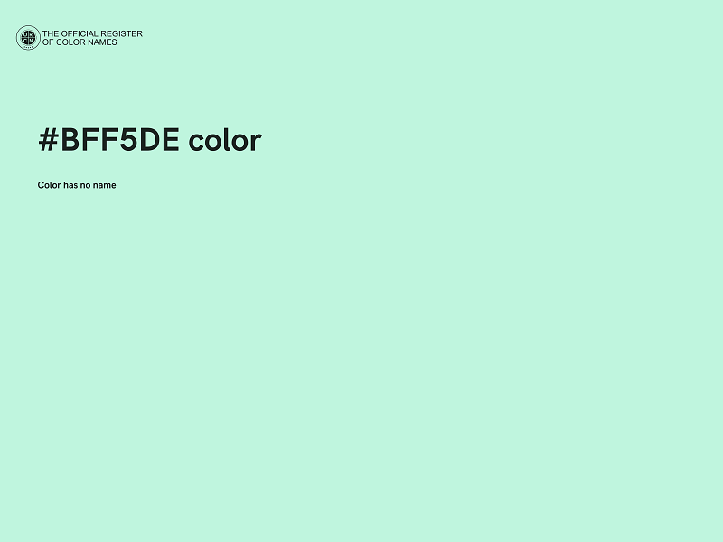 #BFF5DE color image