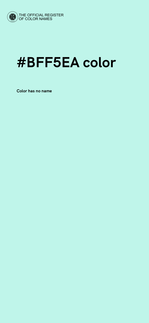 #BFF5EA color image