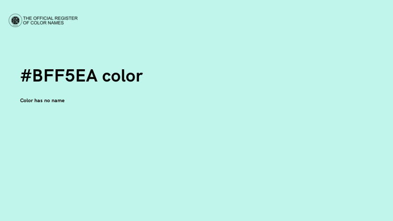 #BFF5EA color image