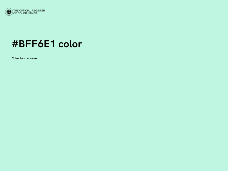 #BFF6E1 color image