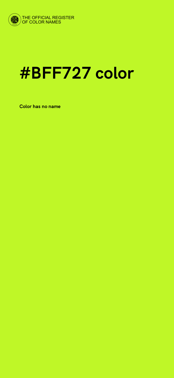 #BFF727 color image