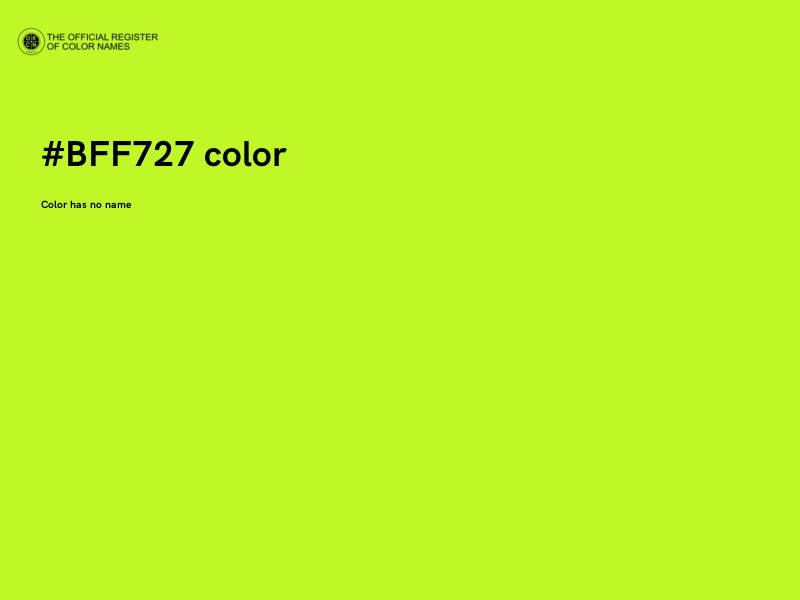 #BFF727 color image