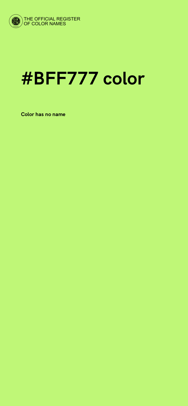 #BFF777 color image