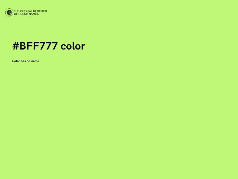#BFF777 color image