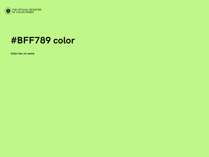 #BFF789 color image