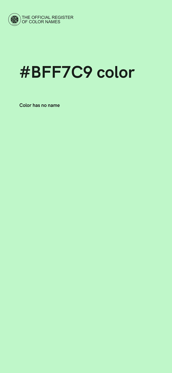 #BFF7C9 color image