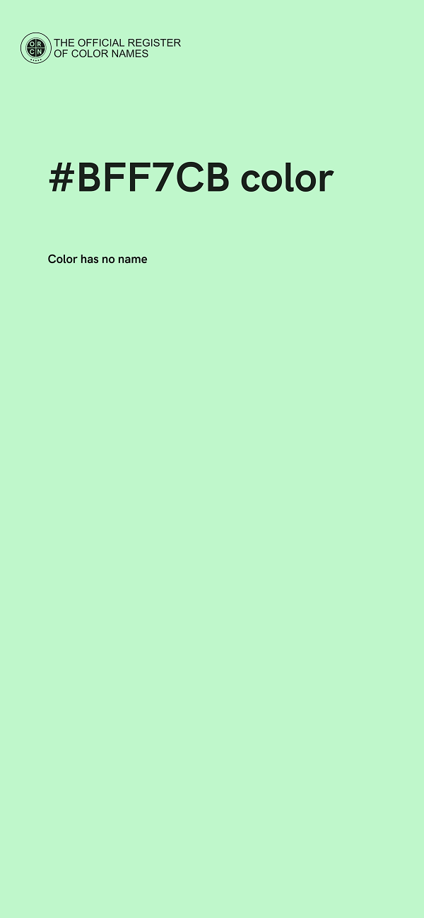 #BFF7CB color image