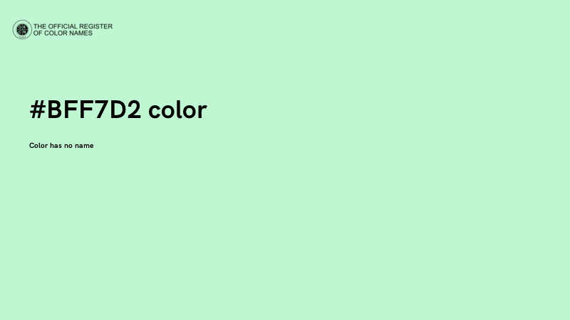 #BFF7D2 color image