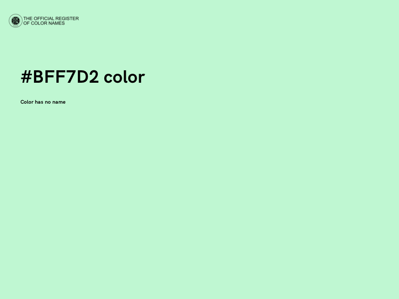 #BFF7D2 color image