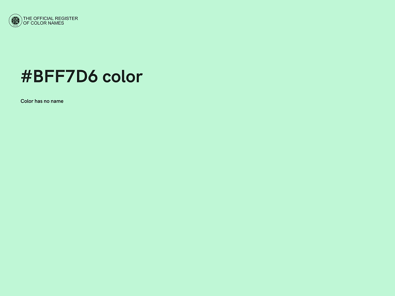 #BFF7D6 color image