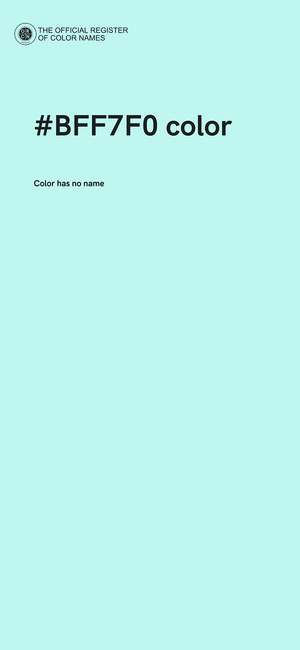 #BFF7F0 color image