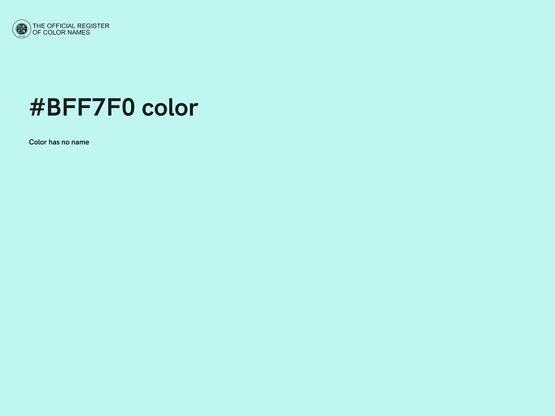 #BFF7F0 color image