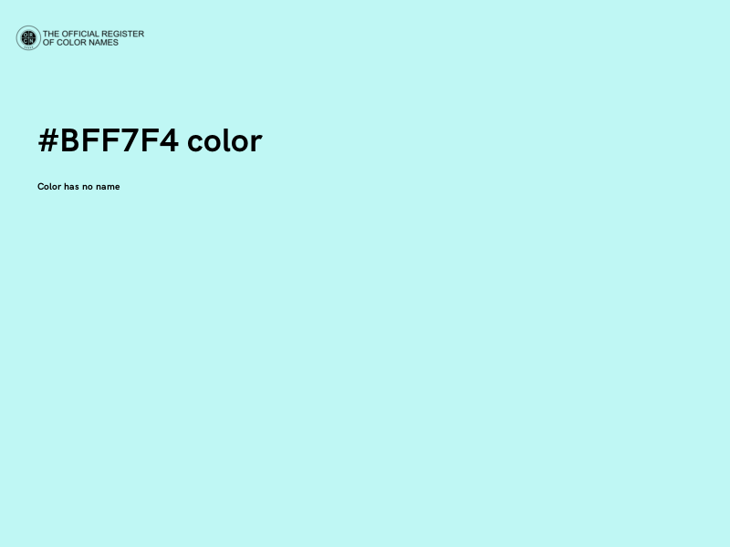 #BFF7F4 color image