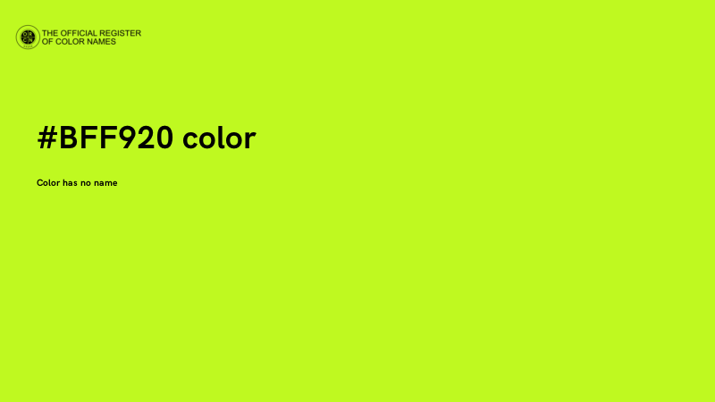 #BFF920 color image