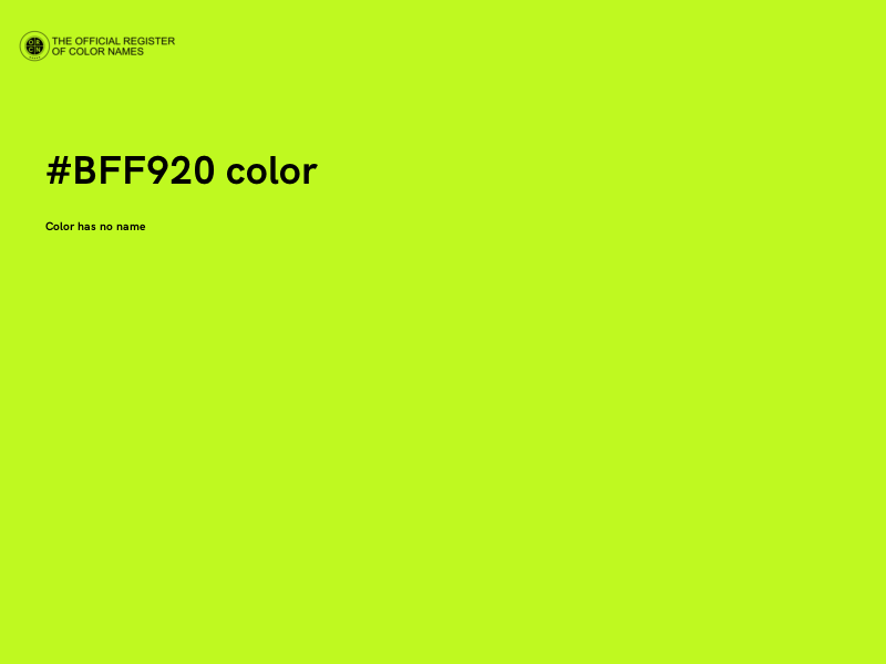 #BFF920 color image