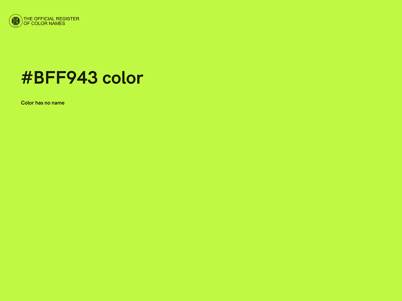 #BFF943 color image