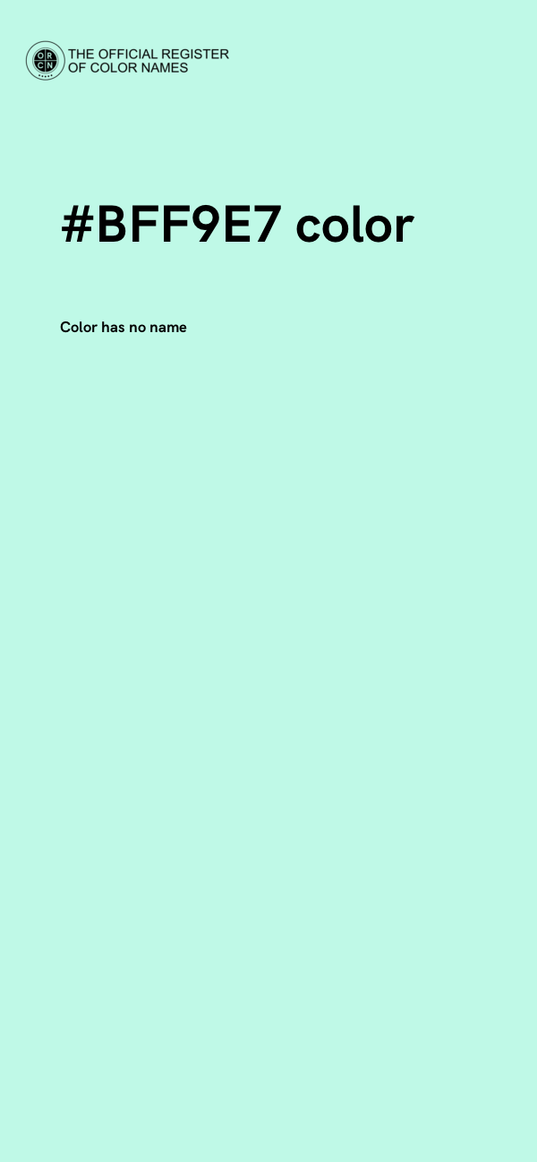 #BFF9E7 color image