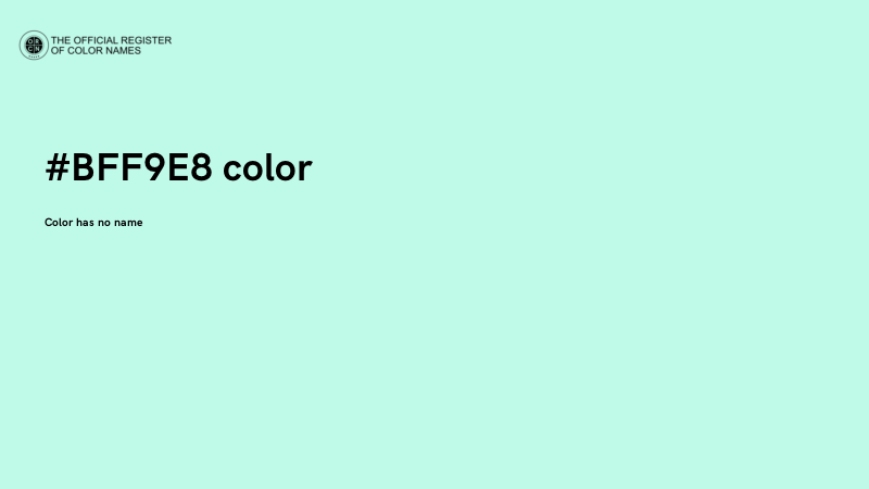 #BFF9E8 color image