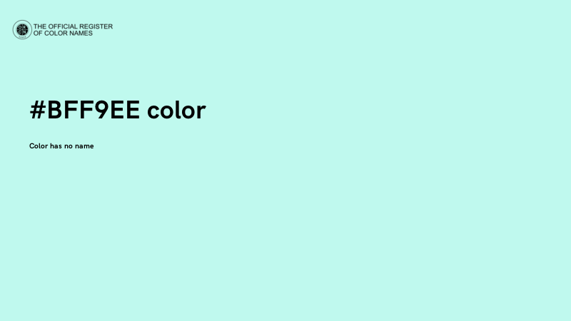 #BFF9EE color image
