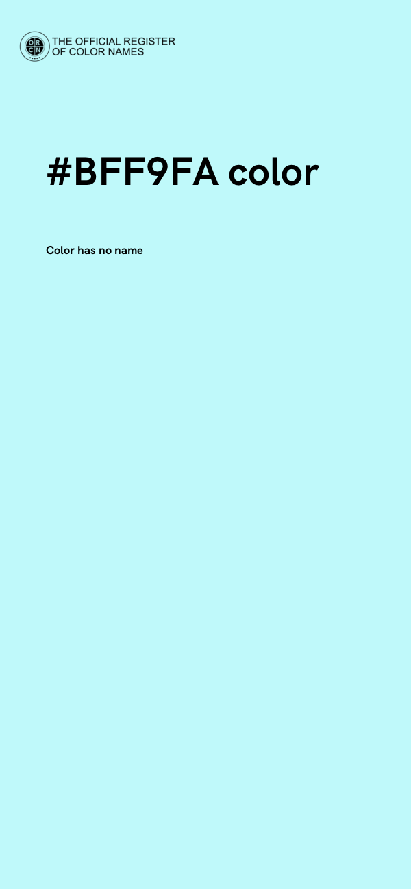 #BFF9FA color image