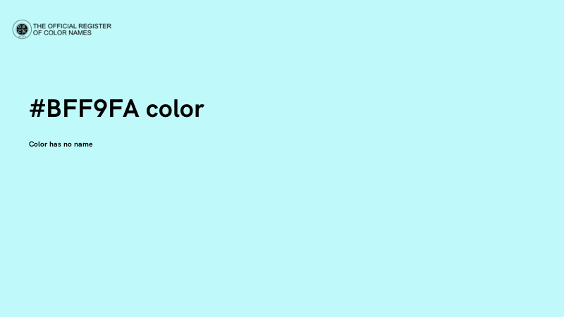 #BFF9FA color image