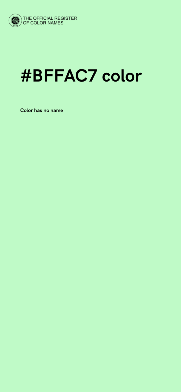 #BFFAC7 color image