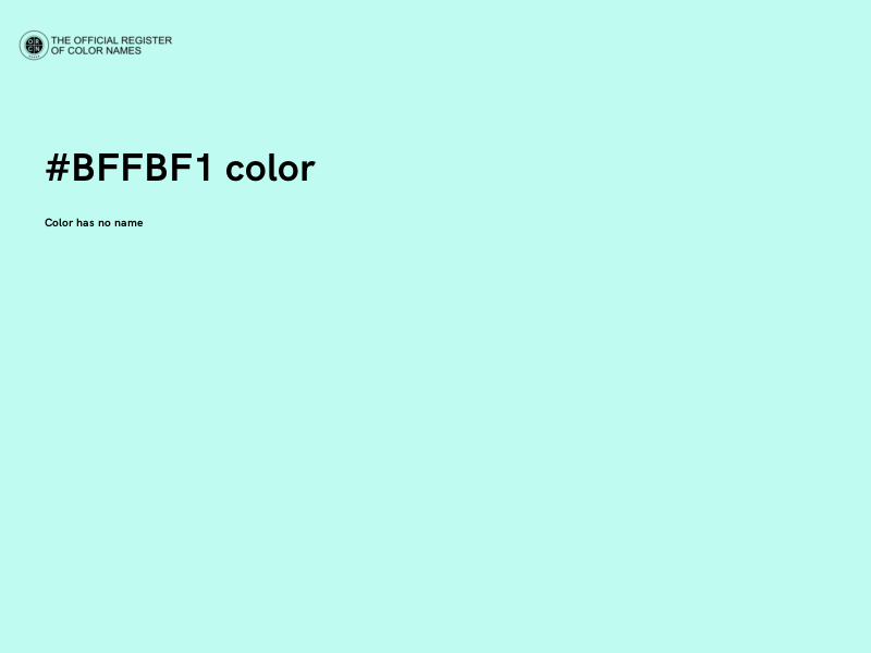 #BFFBF1 color image