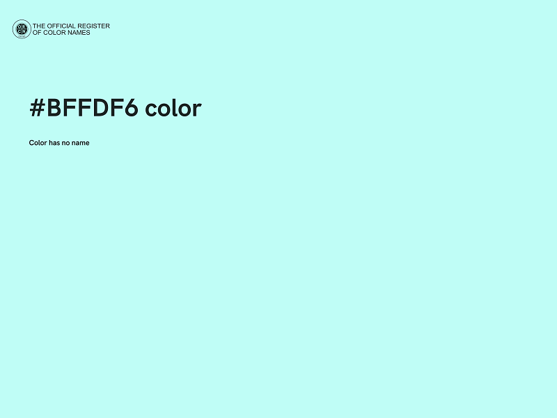 #BFFDF6 color image