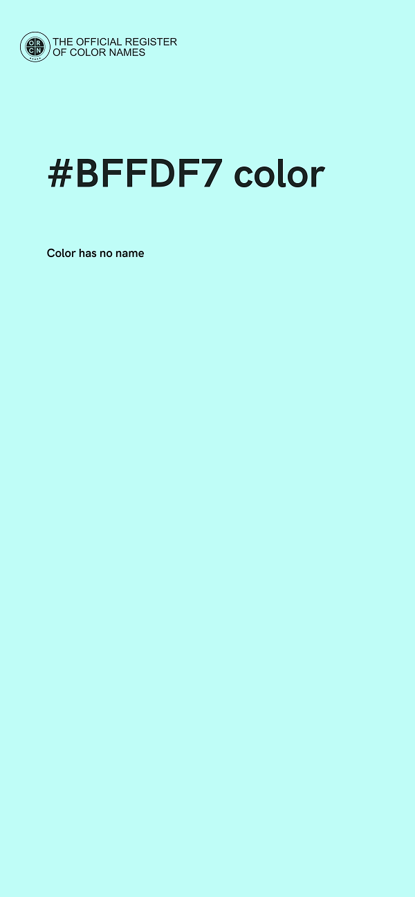 #BFFDF7 color image