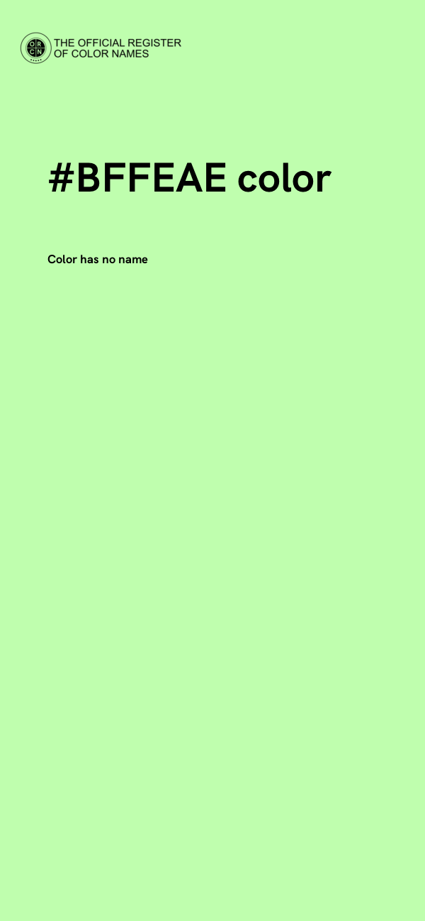 #BFFEAE color image