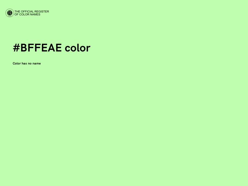 #BFFEAE color image