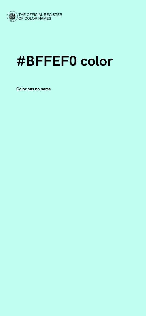 #BFFEF0 color image
