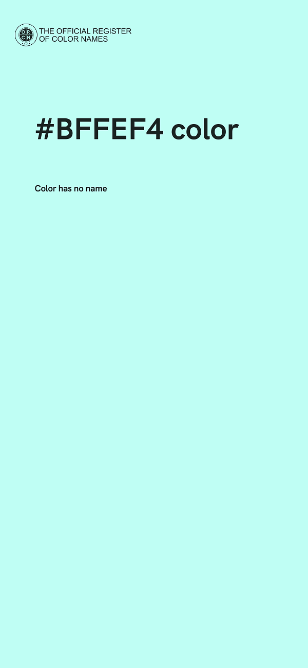 #BFFEF4 color image