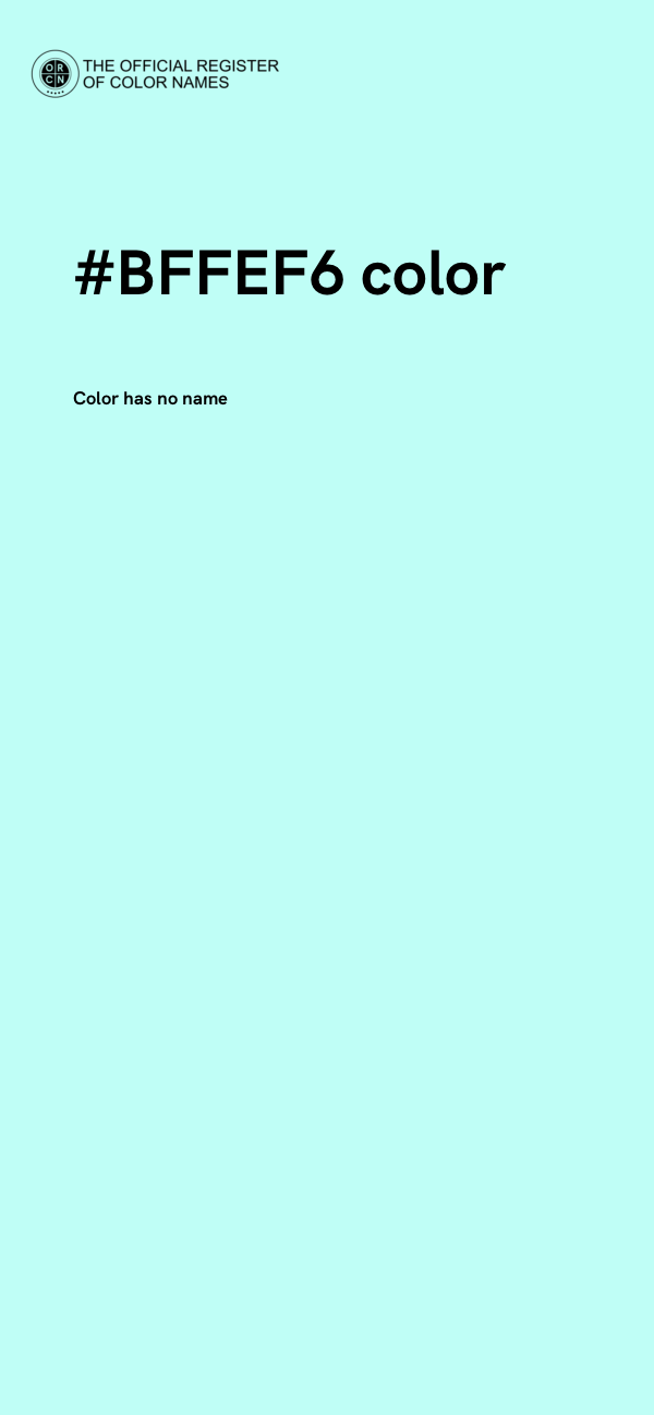 #BFFEF6 color image