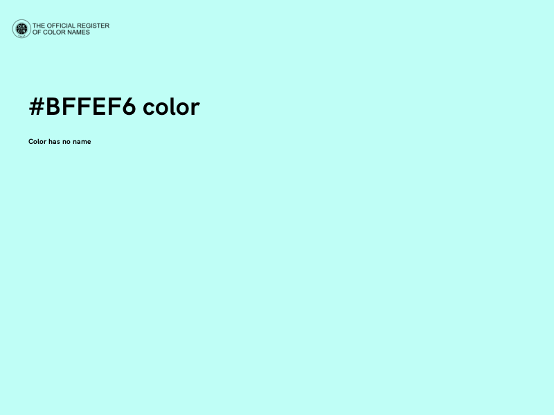 #BFFEF6 color image