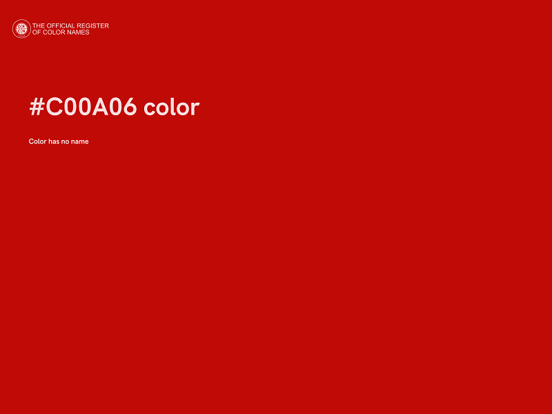 #C00A06 color image
