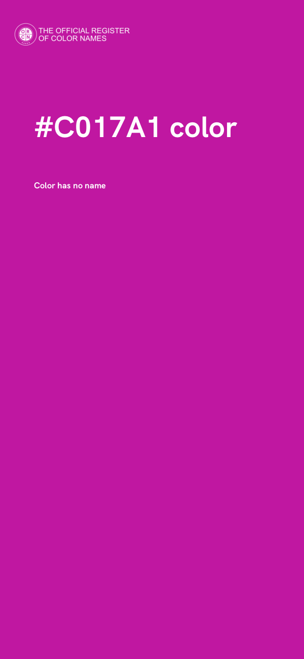 #C017A1 color image