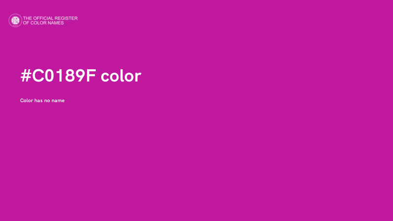 #C0189F color image