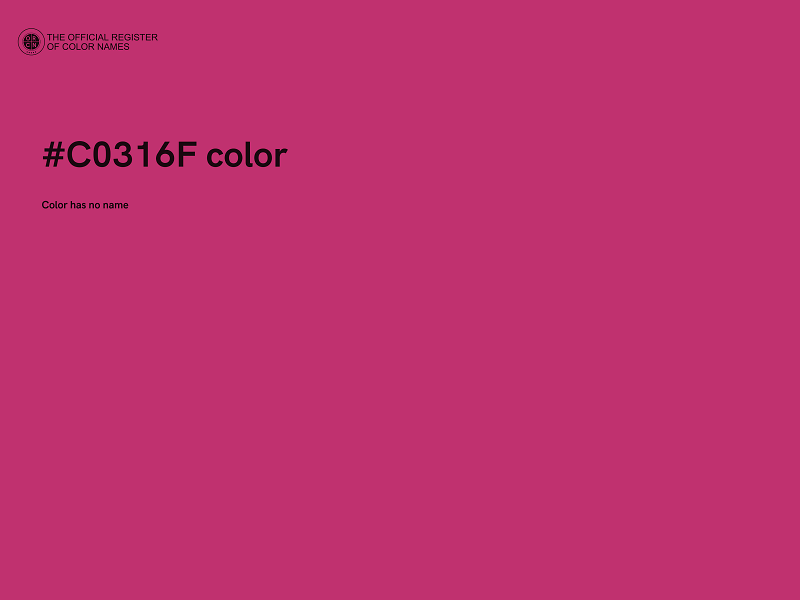 #C0316F color image